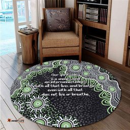 Amazing Aussie Australia Aboriginal The More You Know The Less You Need Green Round Rug