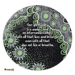 Amazing Aussie Australia Aboriginal The More You Know The Less You Need Green Round Rug