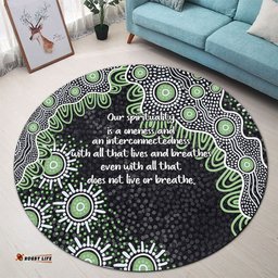 Amazing Aussie Australia Aboriginal The More You Know The Less You Need Green Round Rug