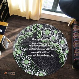 Amazing Aussie Australia Aboriginal The More You Know The Less You Need Green Round Rug