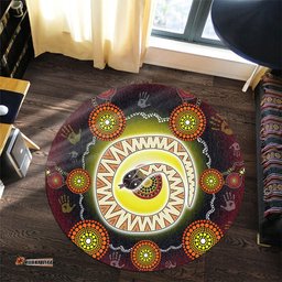 Amazing Aussie Australia Aboriginal The Rainbow Serpent Dreaming Spirit Art Round Rug