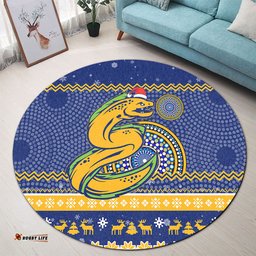 Amazing Aussie Parramatta Eels Australia Ugly Xmas With Aboriginal Patterns For Die Hard Fans Round Rug