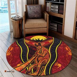 Amazing Aussie Australia Aboriginal Kangaroo Spirit Dreaming Round Rug