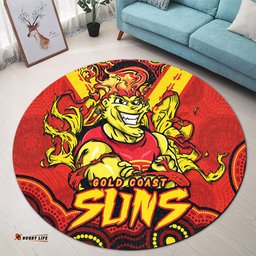 Amazing Aussie Gold Coast SUNS Ripped Legacy Of The Game Round Rug