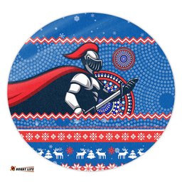 Amazing Aussie Newcastle Knights Australia Ugly Xmas With Aboriginal Patterns For Die Hard Fans Round Rug