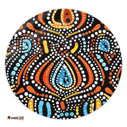 Amazing Aussie Australia Aboriginal Traditional Australian Aboriginal Native Design (Black) Ver 2 Round Rug