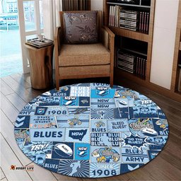 Amazing Aussie Cockroach Team Of Us Die Hard Fan Supporters Comic Style Round Rug