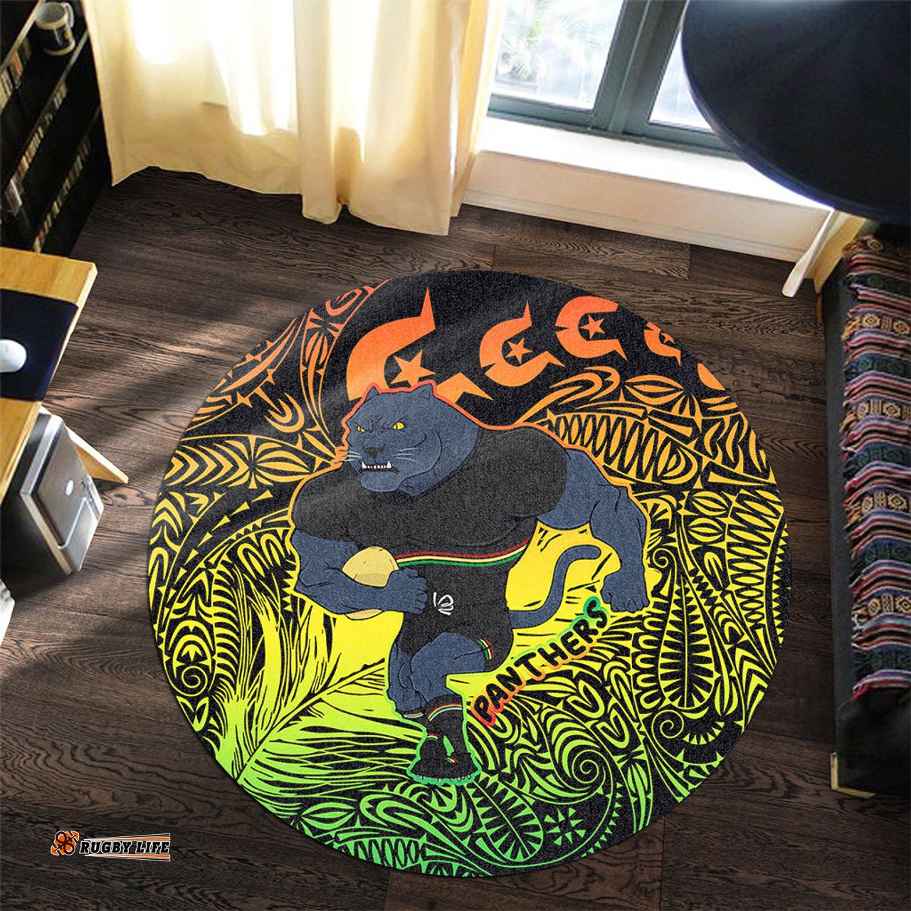 Amazing Aussie Penrith Panthers Torres Strait Islands Torres Strait Islanders Patterns with Penrith Panthers Round Rug