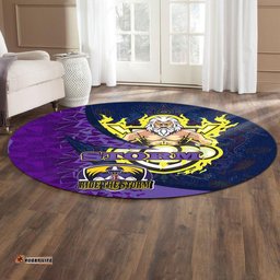 Amazing Aussie Melbourne Storm Ball Ride Melbourne Storm Aboriginal Inspired Patterns Round Rug