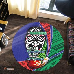 Amazing Aussie New Zealand Warriors A True Champion Will Fight Through Anything With Polynesian Patterns Round Rug