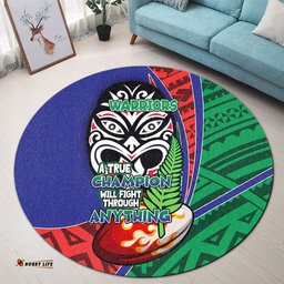 Amazing Aussie New Zealand Warriors A True Champion Will Fight Through Anything With Polynesian Patterns Round Rug