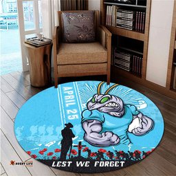 Amazing Aussie New South Wales Blues Anzac Day Lest We Forget Strong Fighting Spirit Round Rug