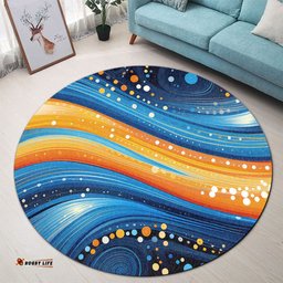 Amazing Aussie Australia Dreaming Aboriginal Aboriginal Indigenous Dot Painting Dream Art Inspired Round Rug