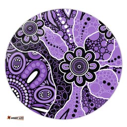 Amazing Aussie Australia Aboriginal Design Art Color Purple Round Rug