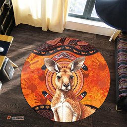 Amazing Aussie Indigenous Australian Aboriginal Kangaroo Spirit Dreaming Round Rug