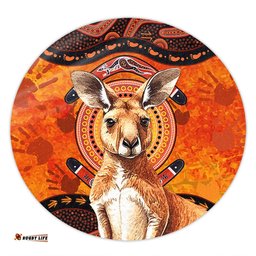 Amazing Aussie Indigenous Australian Aboriginal Kangaroo Spirit Dreaming Round Rug