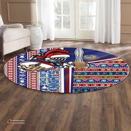 Amazing Aussie Newcastle Knights Christmas Custom Merry "Novocastrians" Christmas With Snowflakes Ho Ho Ho Scratch Style Round Rug