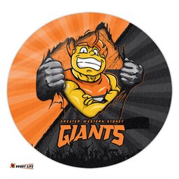Amazing Aussie GWS GIANTS Breaking Through Fan Design Round Rug