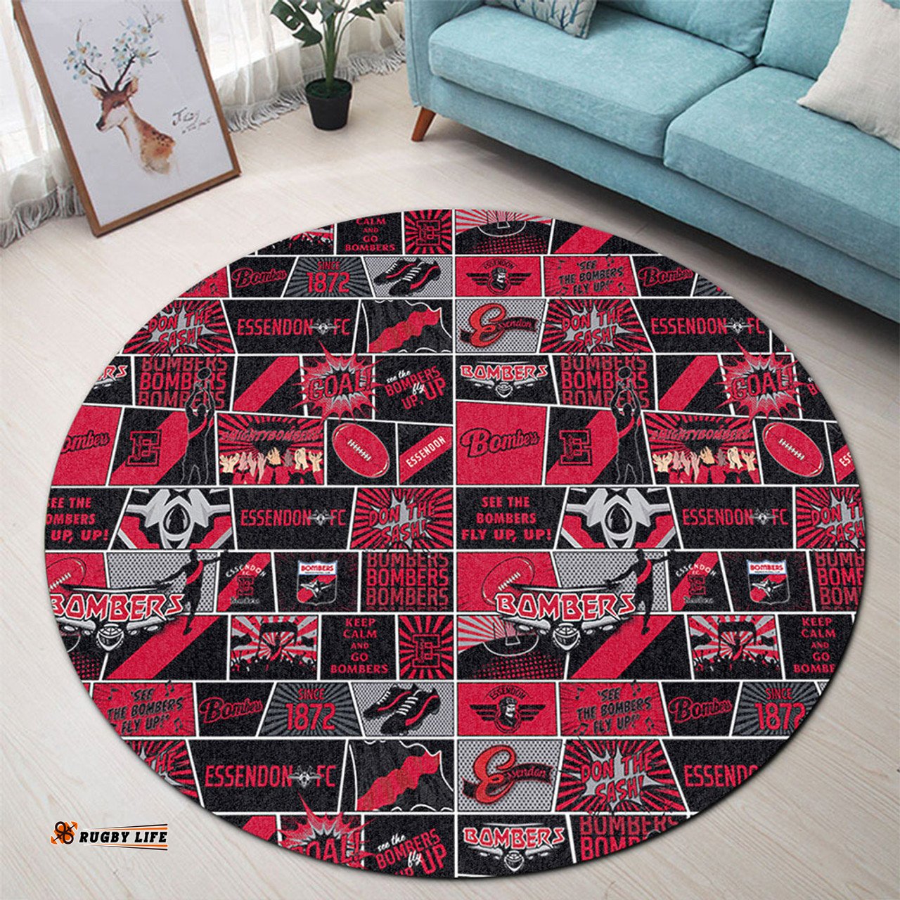 Amazing Aussie Essendon Legacy Of The Pride Comic Style Round Rug
