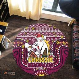 Amazing Aussie Brisbane Broncos Christmas Custom Christmas Knit Patterns Vintage Jersey Ugly Round Rug