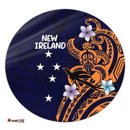 Amazing Aussie Australia South Sea Islanders New Ireland Flag With Polynesian Pattern Round Rug