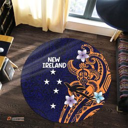Amazing Aussie Australia South Sea Islanders New Ireland Flag With Polynesian Pattern Round Rug