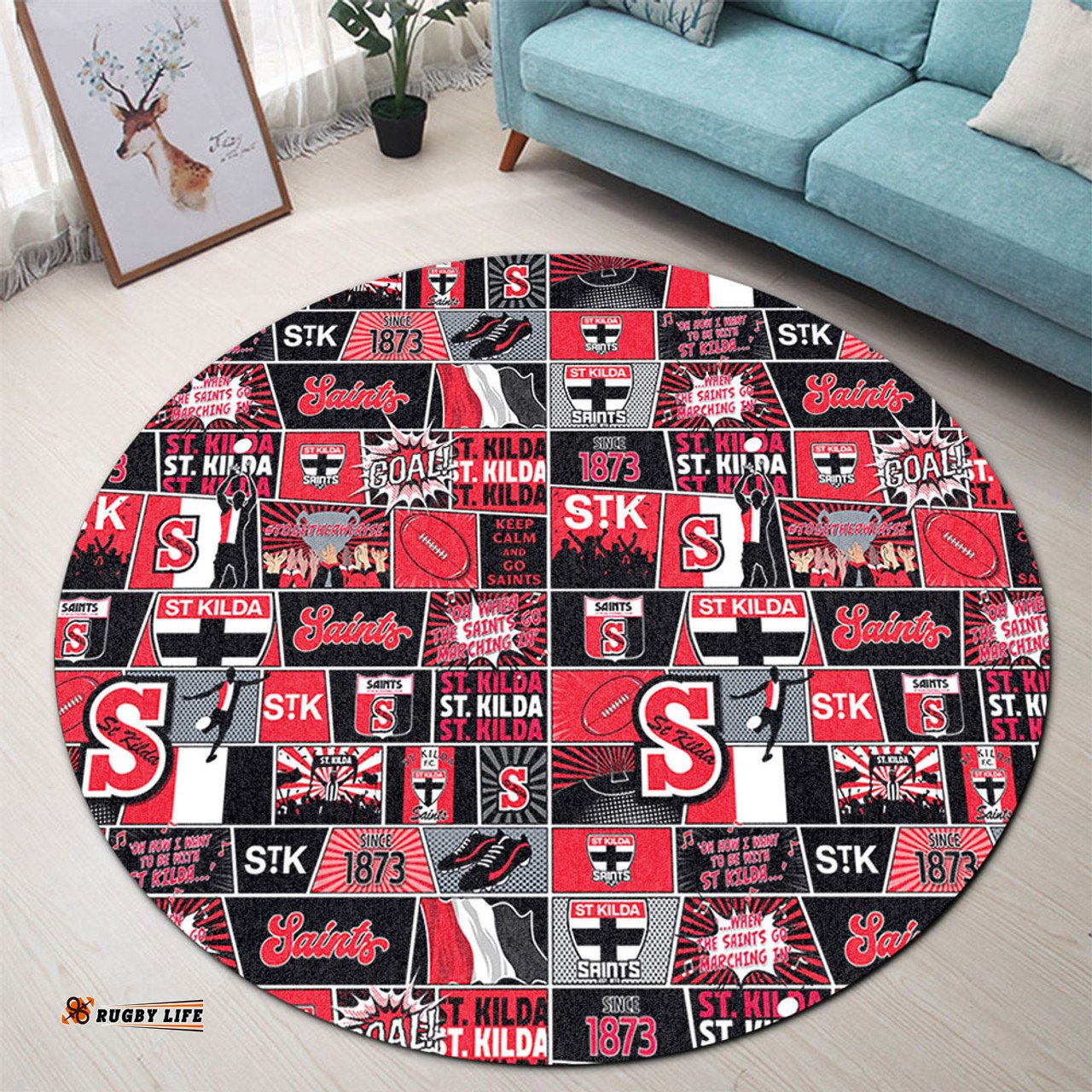 Amazing Aussie St Kilda Legacy Of The Pride Comic Style Round Rug
