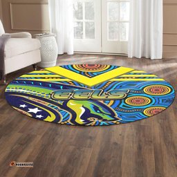 Amazing Aussie Parramatta Eels Electric Eel With Aboriginal Inspired Patterns Round Rug
