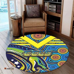 Amazing Aussie Parramatta Eels Electric Eel With Aboriginal Inspired Patterns Round Rug