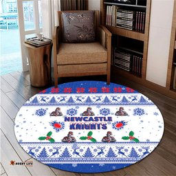 Amazing Aussie Newcastle Knights Christmas Newcastle Knights Special Ugly Christmas Round Rug