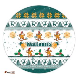Amazing Aussie Australia Christmas Wallabies Special Ugly Christmas Round Rug