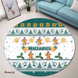 Amazing Aussie Australia Christmas Wallabies Special Ugly Christmas Round Rug
