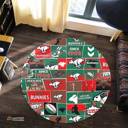 Amazing Aussie South Sydney Rabbitohs Team Of Us Die Hard Fan Supporters Comic Style Round Rug
