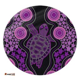 Amazing Aussie Australia Aboriginal Art Turtles Inspired Purple Round Rug