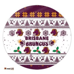 Amazing Aussie Brisbane Broncos Christmas Brisbane Broncos Special Ugly Christmas Round Rug