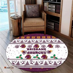 Amazing Aussie Brisbane Broncos Christmas Brisbane Broncos Special Ugly Christmas Round Rug