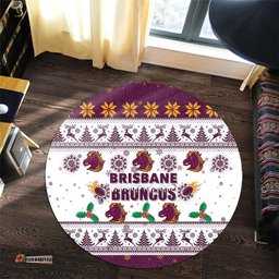 Amazing Aussie Brisbane Broncos Christmas Brisbane Broncos Special Ugly Christmas Round Rug