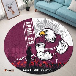 Amazing Aussie Manly Warringah Sea Eagles Anzac Day Lest We Forget Strong Fighting Spirit Round Rug