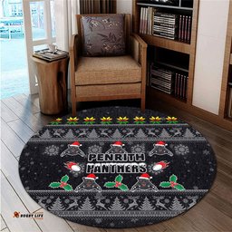 Amazing Aussie Penrith Panthers Christmas Penrith Panthers Special Ugly Christmas Round Rug