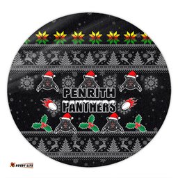 Amazing Aussie Penrith Panthers Christmas Penrith Panthers Special Ugly Christmas Round Rug