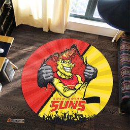 Amazing Aussie Gold Coast SUNS Breaking Through Fan Design Round Rug