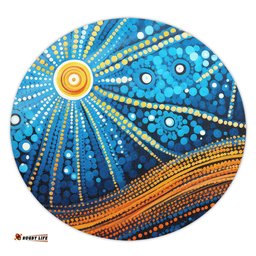 Amazing Aussie Australia Dreaming Aboriginal Aboriginal Culture Indigenous Dot Painting Inspired Round Rug