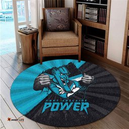 Amazing Aussie Port Adelaide Breaking Through Fan Design Round Rug