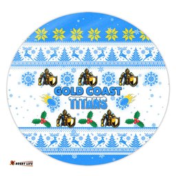 Amazing Aussie Gold Coast Titans Christmas Gold Coast Titans Special Ugly Christmas Round Rug