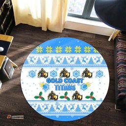 Amazing Aussie Gold Coast Titans Christmas Gold Coast Titans Special Ugly Christmas Round Rug