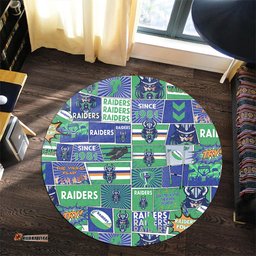 Amazing Aussie Canberra Raiders Team Of Us Die Hard Fan Supporters Comic Style Round Rug