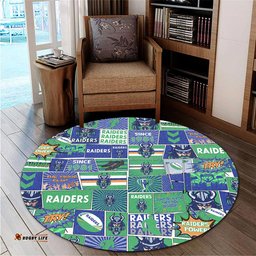 Amazing Aussie Canberra Raiders Team Of Us Die Hard Fan Supporters Comic Style Round Rug