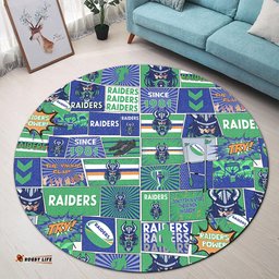 Amazing Aussie Canberra Raiders Team Of Us Die Hard Fan Supporters Comic Style Round Rug