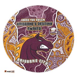 Amazing Aussie Brisbane Broncos Grand Final Custom Custom Brisbane Broncos With Contemporary Style Of Aboriginal Painting  Round Rug