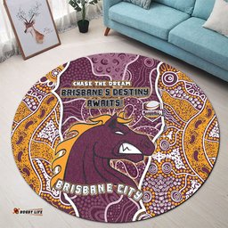 Amazing Aussie Brisbane Broncos Grand Final Custom Custom Brisbane Broncos With Contemporary Style Of Aboriginal Painting  Round Rug